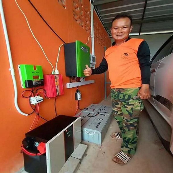 200 conjuntos de sistema de bateria solar de lítio instalados em Bangkok